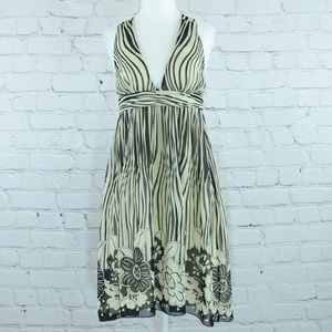 ALICE + OLIVIA Floral Striped Sleeveless Dress…